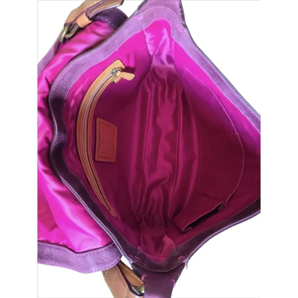 VTG Coach Chelsea 5773 Purple Nubuc Leather Messenger Crossbody Bag Y2K